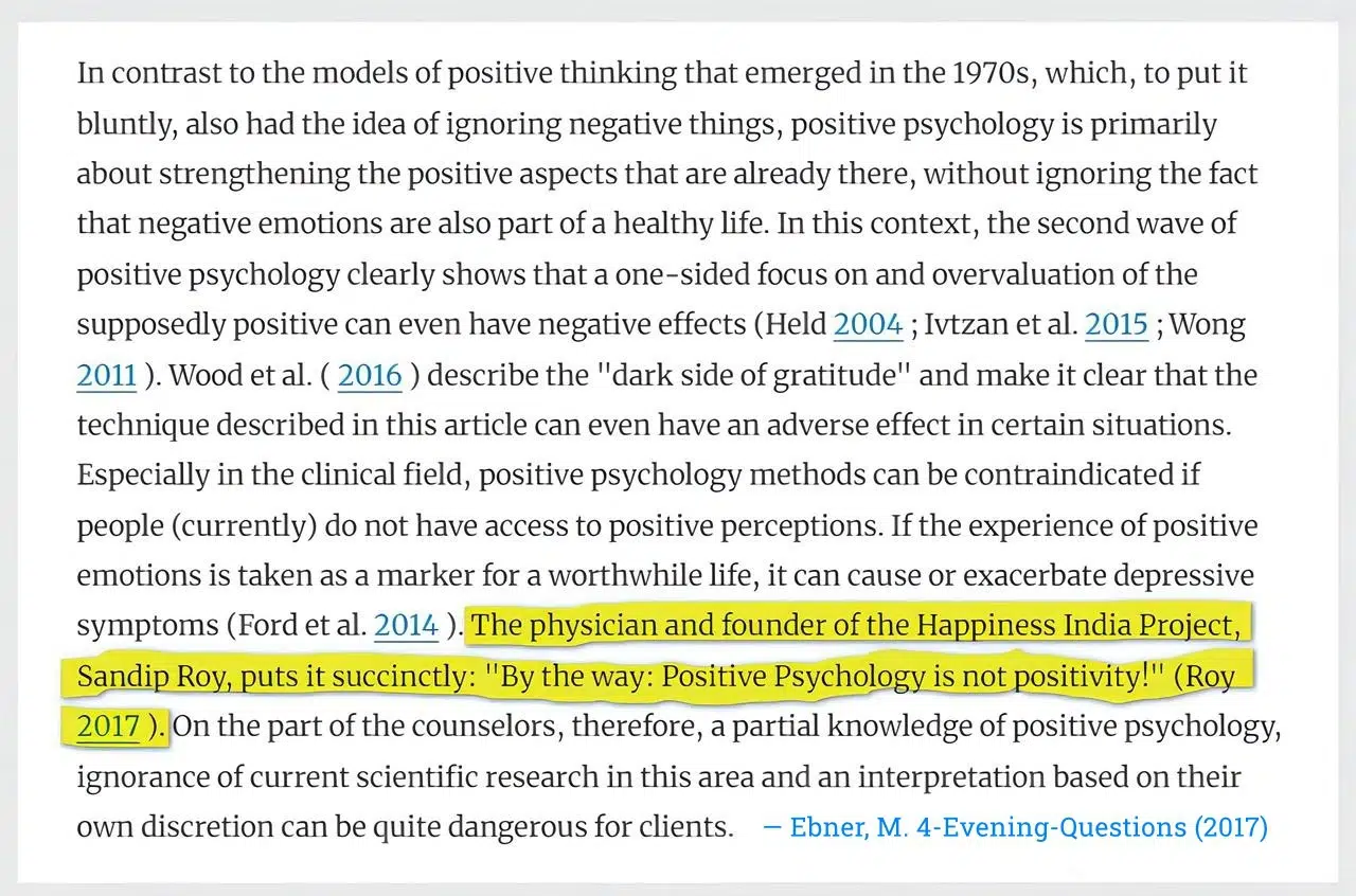 Positive Psychology is not positivity