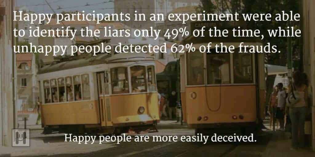 Happy people are more gullible