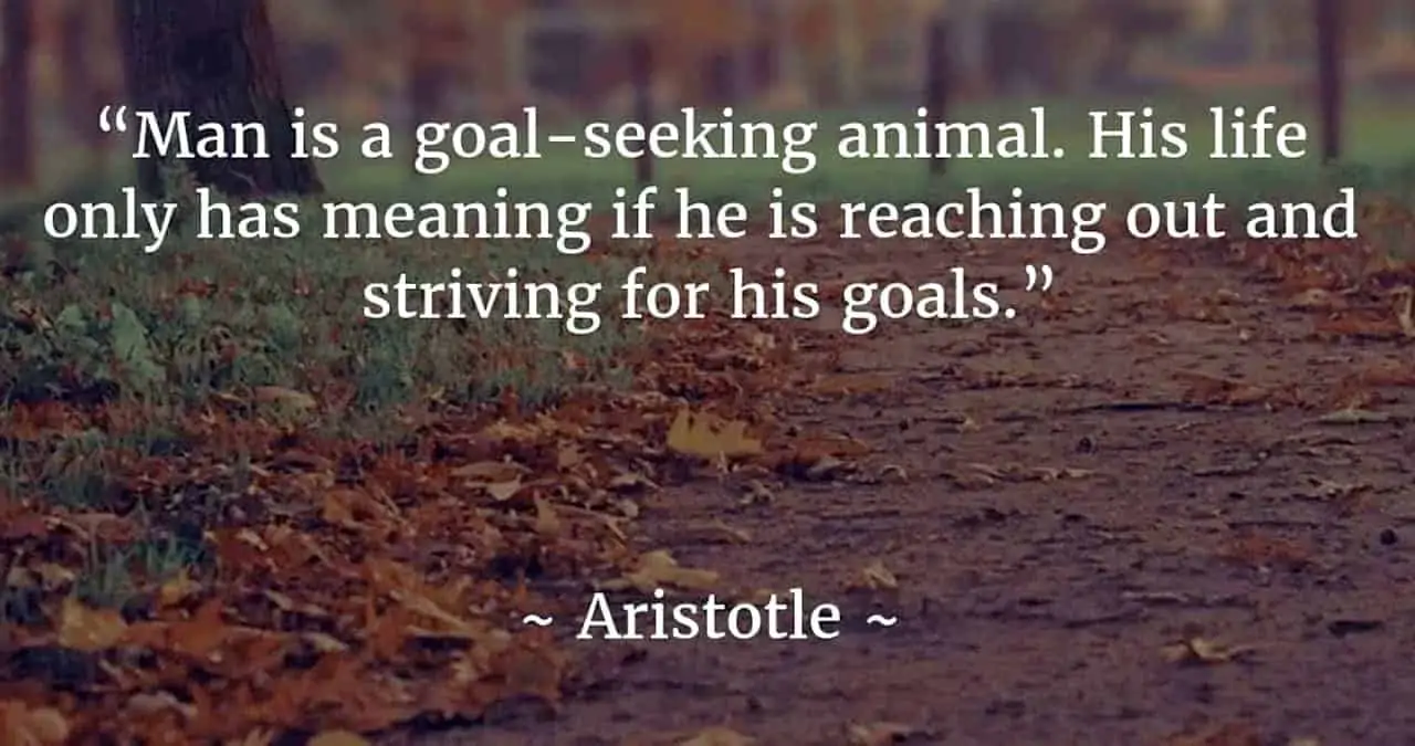 Man Is A Goal Seeking Animal- Aristotle