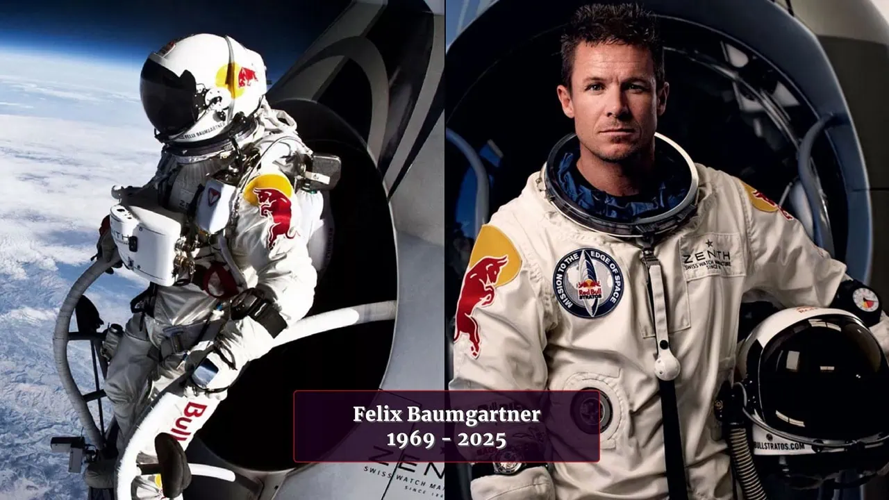 Felix Baumgardner - first human to break the sound barrier with his body during a leap from the stratosphere