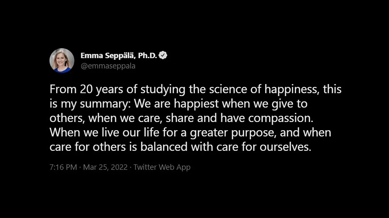 How Happiness Happens: When You Set Your Happiness Goals 2 happy when we give to others - emma seppala