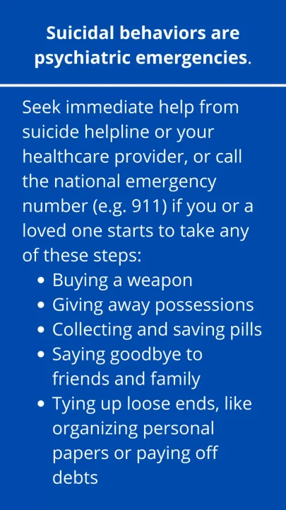 Suicidal behaviors are psychiatric emergencies PIN