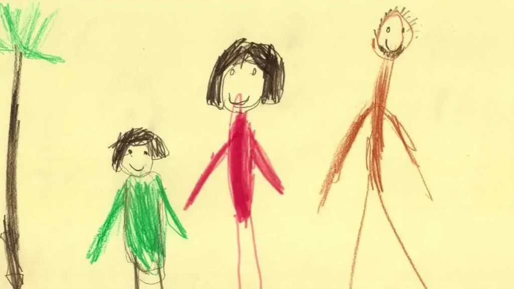 child drawing family