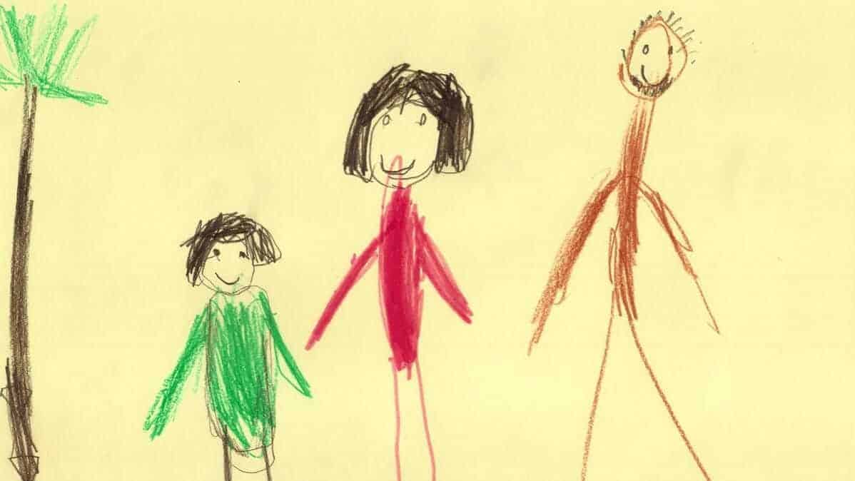 child drawing family