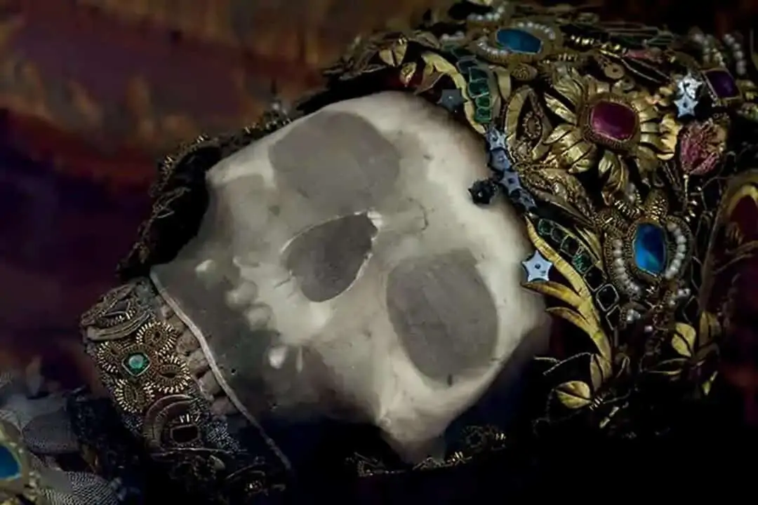 Skull of St Getreu in Ursberg, Germany. Picture by Paul Koudounaris-(Indiana-Bones)