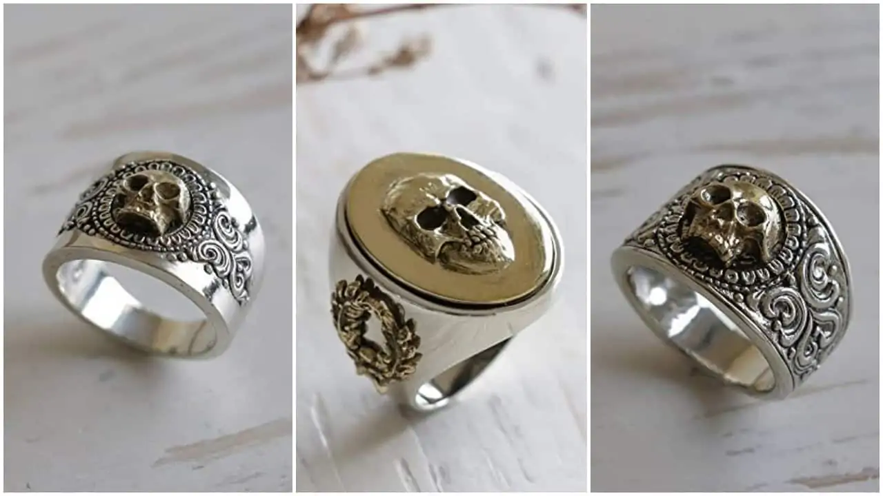 Handcrafted Memento Mori rings by Sawanya Singthawat from Bangkok
