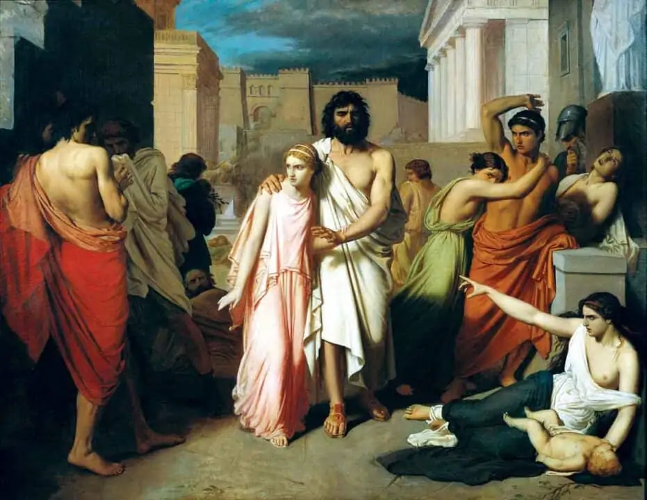  Oedipus and Antigone by Charles Jalabert, 1843, Bridgeman Images