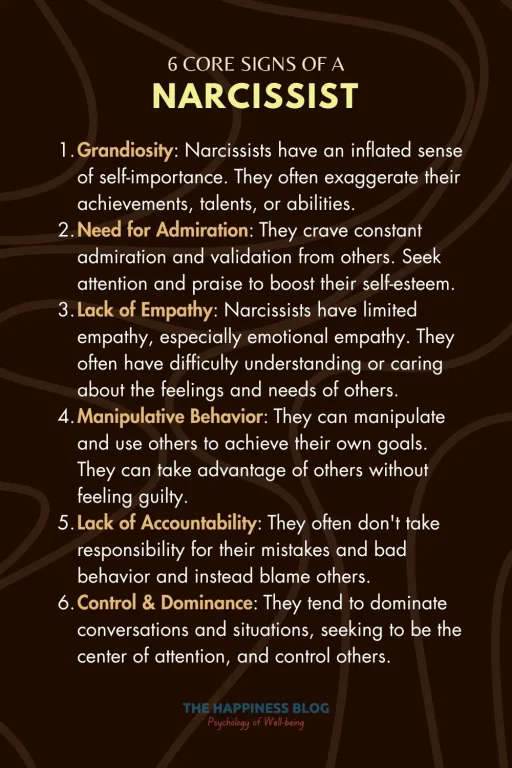 6 signs of a typically narcissistic person