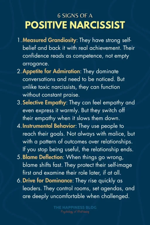 6 signs of positive narcissist