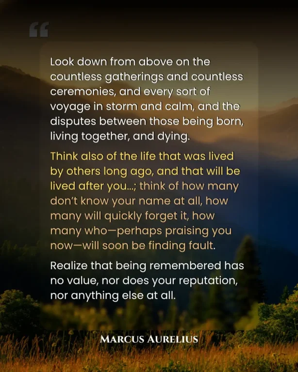 marcus aurelius look from above quote