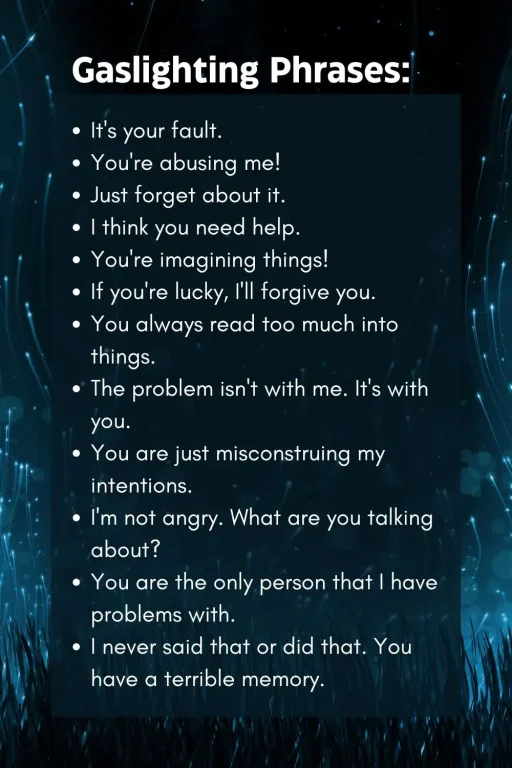 12 Gaslighting Phrases