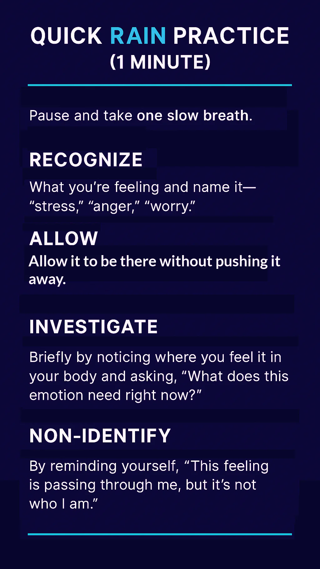 RAIN meditation four steps