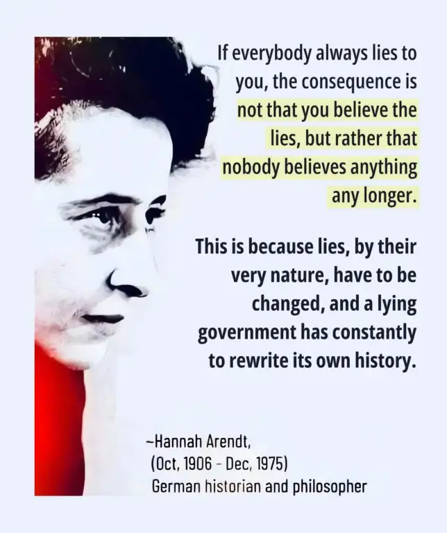 arendt quote constant lying