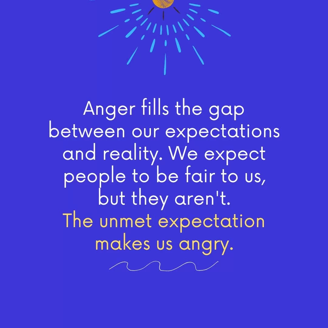 anger comes from unfulfilled expectations