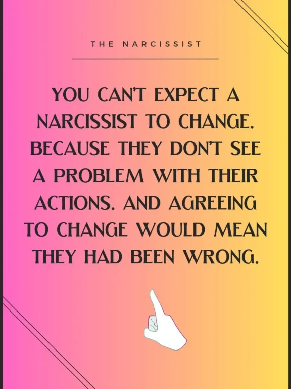 narcissists do not change