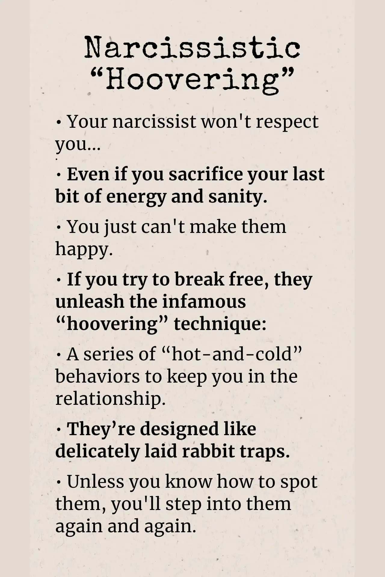 How To respond to Narcissistic Hoovering - Pin