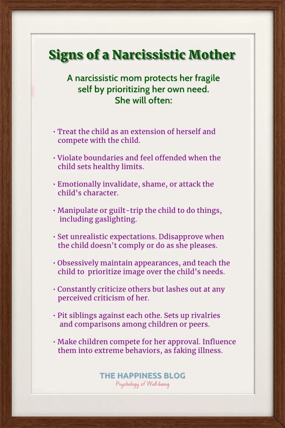 narcissistic mothers signs thb