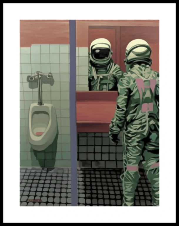 Astronomer in the toilet or men's room
