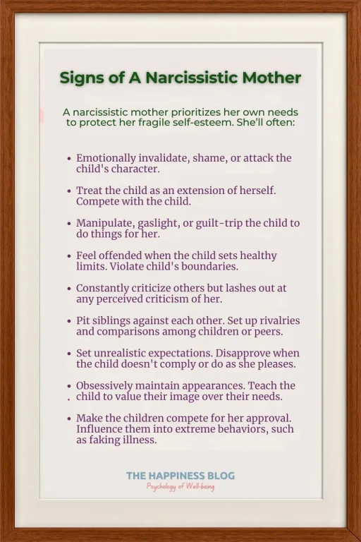 signs of a narcissistic mother - thb