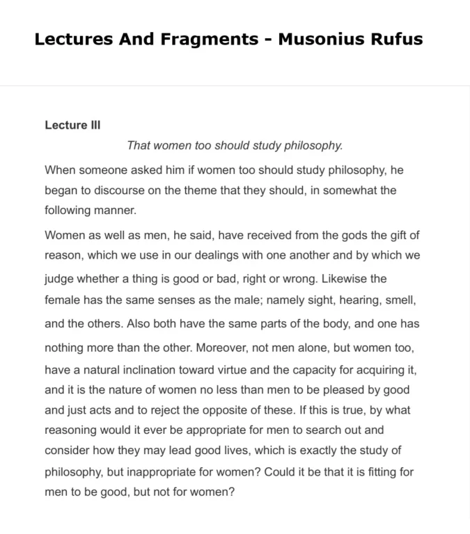 3rd lecture from lectures and fragments musonius rufus