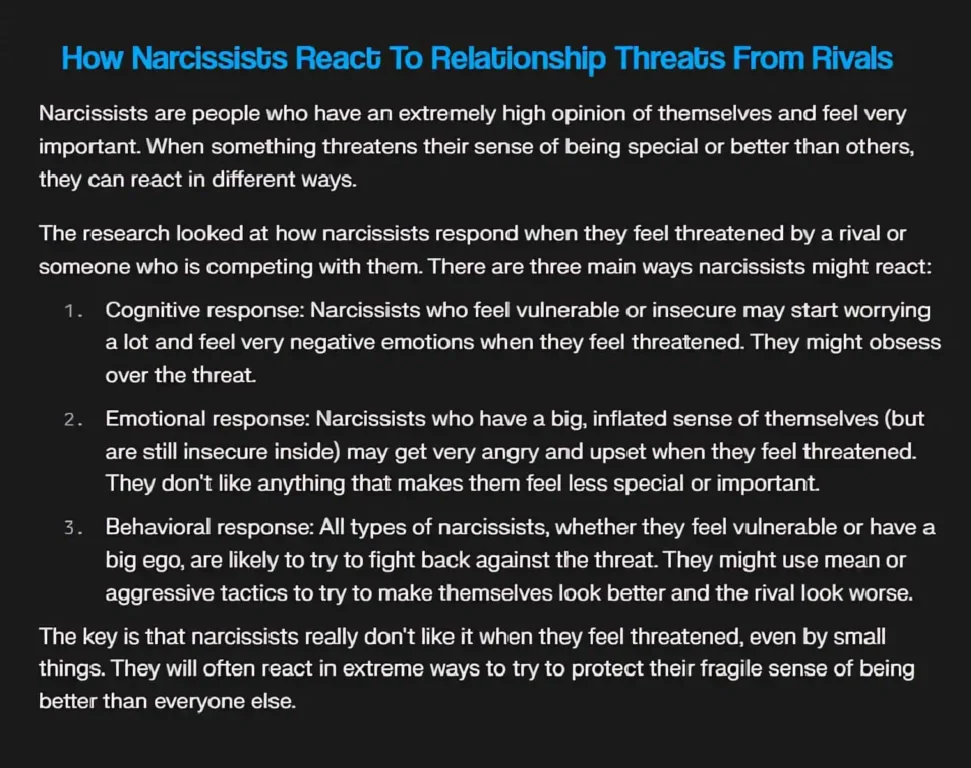 how narcs react to threats from rivals