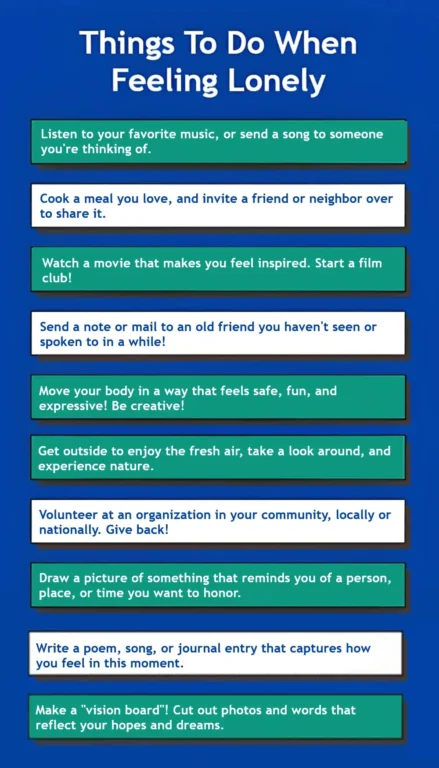 things to do when feeling loneliness