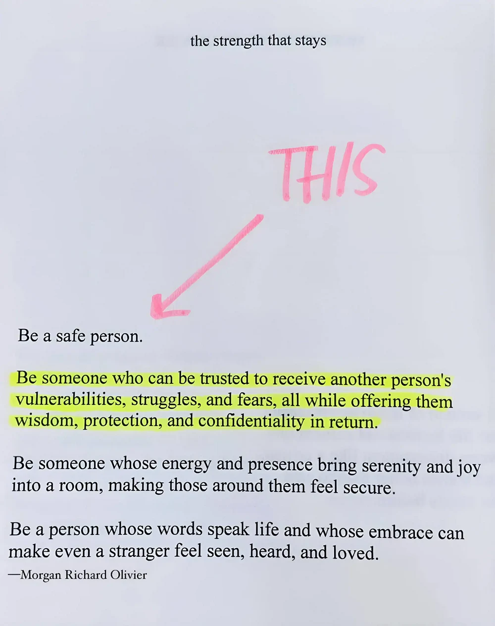 be a safe person to be with