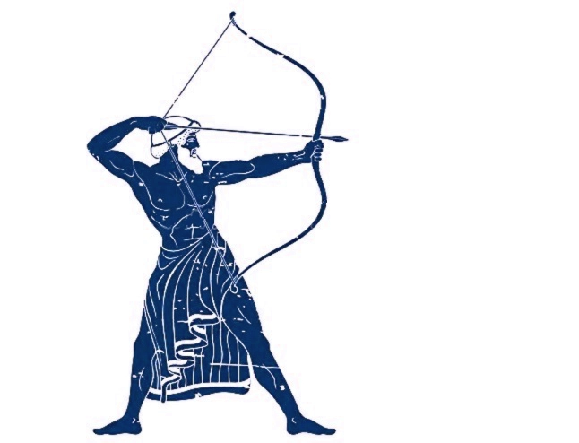 Greek archer practicing with amor fati
