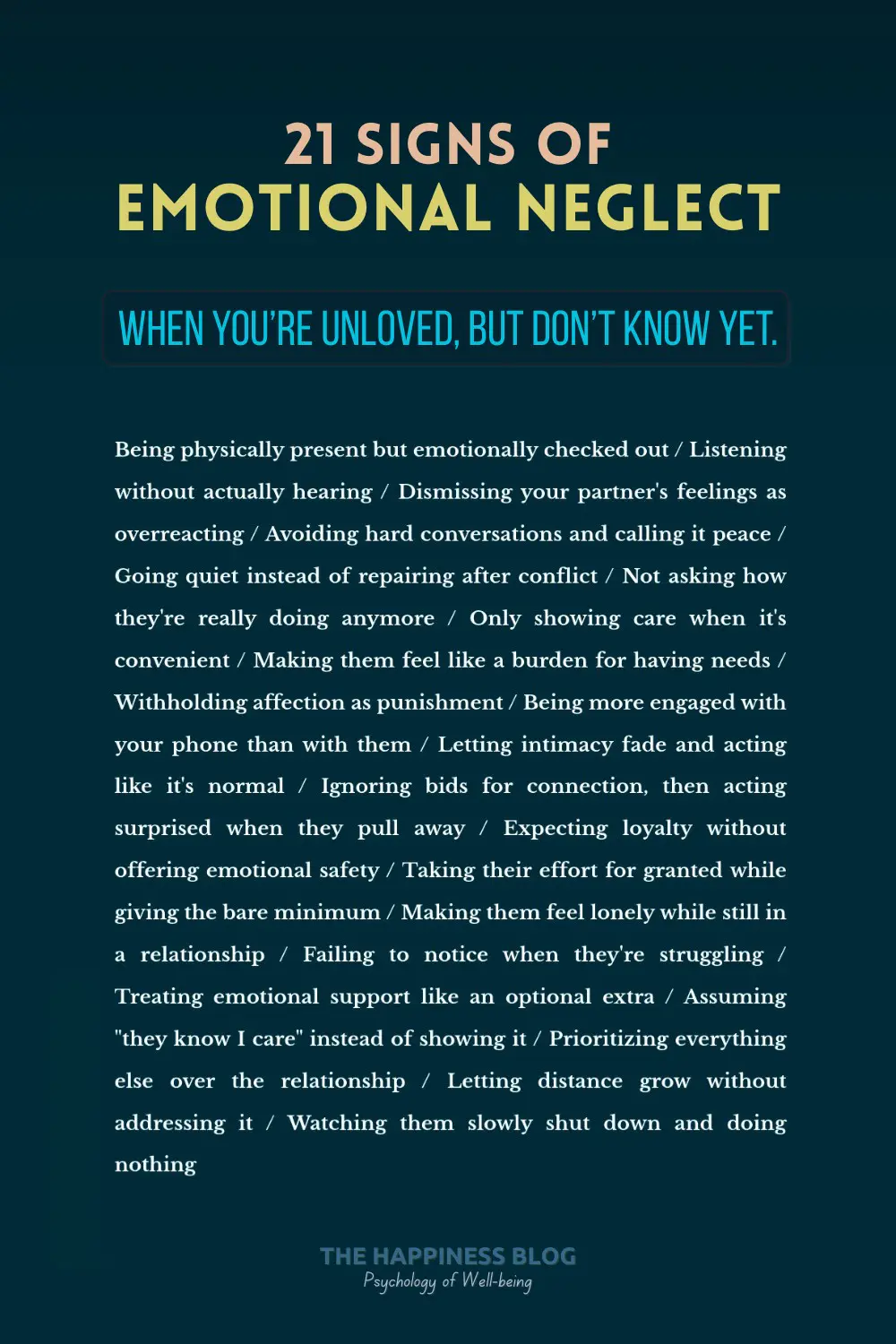 signs of emotional neglect in relationships