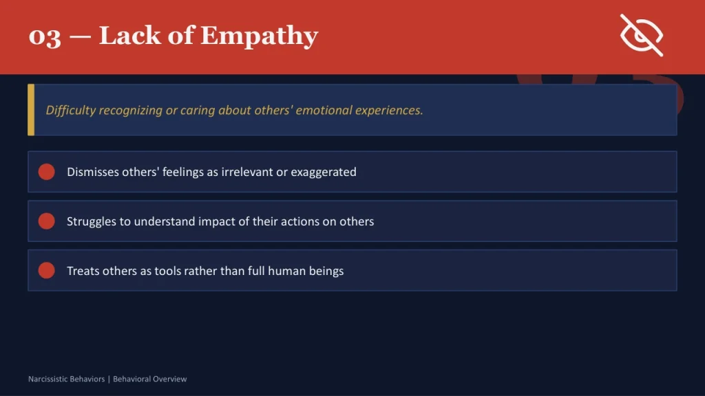 10 narcissistic behaviors 3 lack of empathy