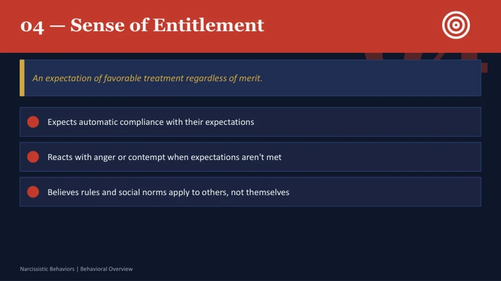 10 narcissistic behaviors 4 entitlement